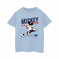 Disney Boys Mickey Mouse Team Mickey Football T-Shirt - 7-8 Years, Baby Blue