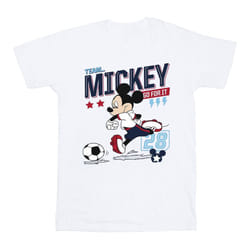 Disney Girls Mickey Mouse Team Mickey Football Cotton T-Shirt - 12-13 Years, White