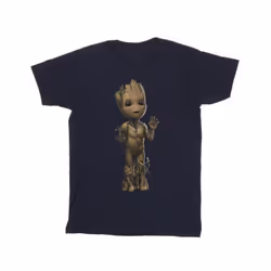 Marvel Mens I Am Groot Wave Pose T-Shirt - S, Navy Blue