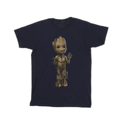 Marvel Mens I Am Groot Wave Pose T-Shirt - S, Navy Blue
