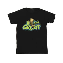 Marvel Mens Guardians Of The Galaxy I Am Groot Jumping T-Shirt - S, Black