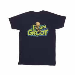 Marvel Mens Guardians Of The Galaxy I Am Groot Jumping T-Shirt - S, Navy Blue