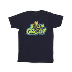 Marvel Mens Guardians Of The Galaxy I Am Groot Jumping T-Shirt - S, Navy Blue