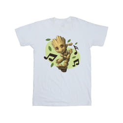 Marvel Girls Guardians Of The Galaxy Groot Musical Notes Cotton T-Shirt - 3-4 Years, White