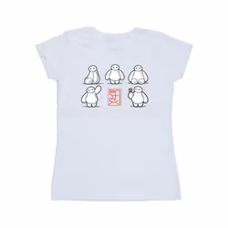 Disney Womens/Ladies Big Hero 6 Baymax Many Poses Cotton T-Shirt - L, White