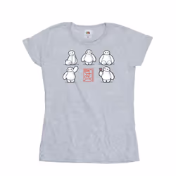 Disney Womens/Ladies Big Hero 6 Baymax Many Poses Cotton T-Shirt - M, Sports Grey