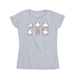 Disney Womens/Ladies Big Hero 6 Baymax Many Poses Cotton T-Shirt - M, Sports Grey