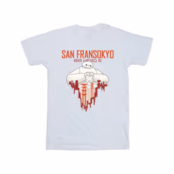 Disney Mens Big Hero 6 Baymax San Fransokyo Heart T-Shirt - S, White