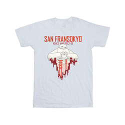 Disney Mens Big Hero 6 Baymax San Fransokyo Heart T-Shirt - S, White