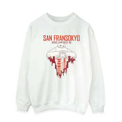 Disney Mens Big Hero 6 Baymax San Fransokyo Heart Sweatshirt - XL, White