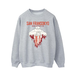 Disney Mens Big Hero 6 Baymax San Fransokyo Heart Sweatshirt - XXL, Sports Grey