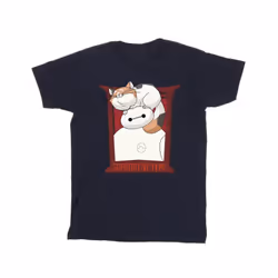 Disney Mens Big Hero 6 Baymax Frame Support T-Shirt - L, Navy Blue