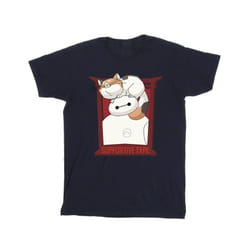 Disney Mens Big Hero 6 Baymax Frame Support T-Shirt - L, Navy Blue