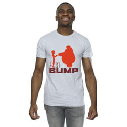 Disney Mens Big Hero 6 Baymax Fist Bump Cutout T-Shirt - S, Sports Grey