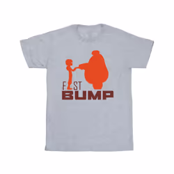 Disney Mens Big Hero 6 Baymax Fist Bump Cutout T-Shirt - S, Sports Grey
