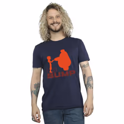 Disney Mens Big Hero 6 Baymax Fist Bump Cutout T-Shirt - S, Navy Blue