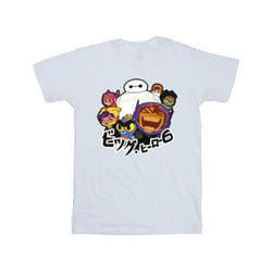 Disney Mens Big Hero 6 Baymax Group Manga T-Shirt - XL, White