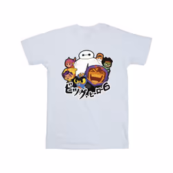 Disney Mens Big Hero 6 Baymax Group Manga T-Shirt - XXL, White