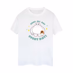 Disney Womens/Ladies Big Hero 6 Baymax Hugs Everyday Cotton Boyfriend T-Shirt - XL, White
