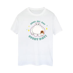 Disney Womens/Ladies Big Hero 6 Baymax Hugs Everyday Cotton Boyfriend T-Shirt - XL, White