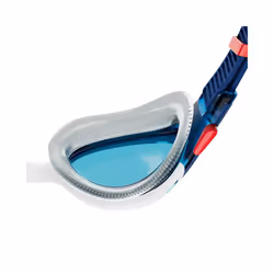 Speedo Unisex Swimming Goggles Biofuse 2.0 Antifog Underwater Diving UV Glasses - White / Red / Light Smoke