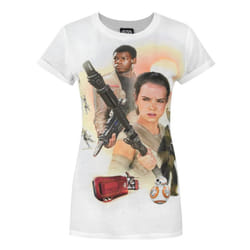 Star Wars Womens/Ladies Force Awakens Heroes Sublimation T-Shirt - L, White