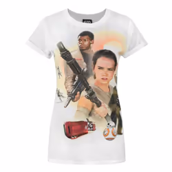 Star Wars Womens/Ladies Force Awakens Heroes Sublimation T-Shirt - XL, White
