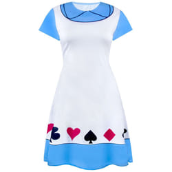 Alice In Wonderland Womens/Ladies Costume Dress - S, White/Blue