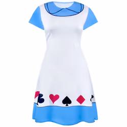 Alice In Wonderland Womens/Ladies Costume Dress - XL, White/Blue