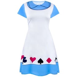 Alice In Wonderland Womens/Ladies Costume Dress - XL, White/Blue