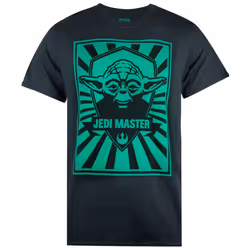 Star Wars Mens Yoda Jedi Master Poster T-Shirt - XL, Black/Green