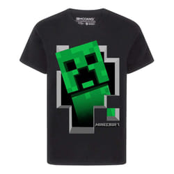 Minecraft Boys Creeper Inside T-Shirt - 11-12 Years, Black
