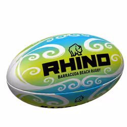 Rhino Barracuda Beach Rugby Ball - 4.5, Green/Blue/White