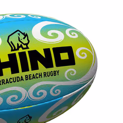 Rhino Barracuda Beach Rugby Ball - 4.5, Green/Blue/White