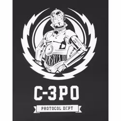 Star Wars Mens C-3PO Crest T-Shirt - XL, Black