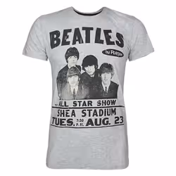 Amplified Mens The Beatles T-Shirt - S, Grey