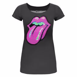 Amplified Womens/Ladies Pixel Lick The Rolling Stones T-Shirt