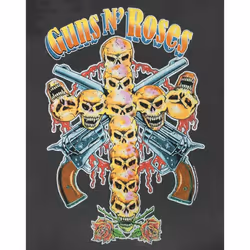 Amplified Womens/Ladies Skull Cross Guns N Roses T-Shirt - L, Charcoal