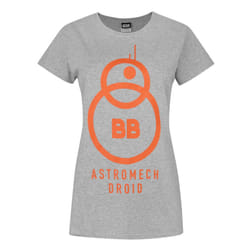 Star Wars Womens/Ladies The Force Awakens BB-8 Astromech Droid T-Shirt - XL, Grey