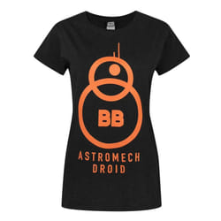 Star Wars Womens/Ladies The Force Awakens BB-8 Astromech Droid T-Shirt - XL, Black