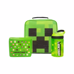 Minecraft Childrens/Kids Creeper Lunch Bag And Bottle Set
