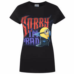 Minions Womens/Ladies Sorry I'm Bad T-Shirt - S, Black