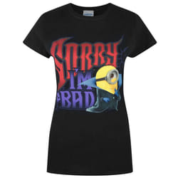 Minions Womens/Ladies Sorry I'm Bad T-Shirt - S, Black