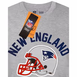 NFL Mens New England Patriots Helmet T-Shirt - L, Grey