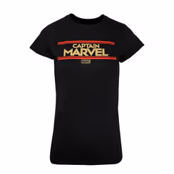 Captain Marvel Womens/Ladies Letters T-Shirt - XL, Black