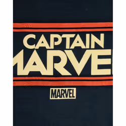 Captain Marvel Womens/Ladies Letters T-Shirt - XL, Black