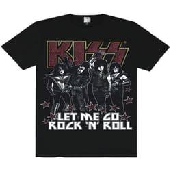 Amplified Mens Let Me Go Rock N Roll Kiss Diamante T-Shirt - M, Black