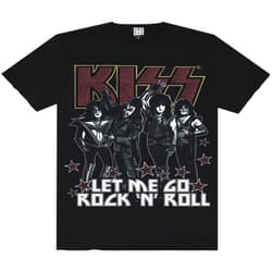 Amplified Mens Let Me Go Rock N Roll Kiss Diamante T-Shirt - XXL, Black