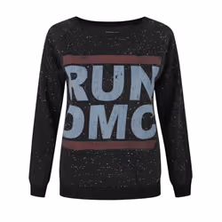 Amplified Womens/Ladies Run DMC Logo Speckled Sweater - XXL, Charcoal