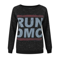 Amplified Womens/Ladies Run DMC Logo Speckled Sweater - XXL, Charcoal